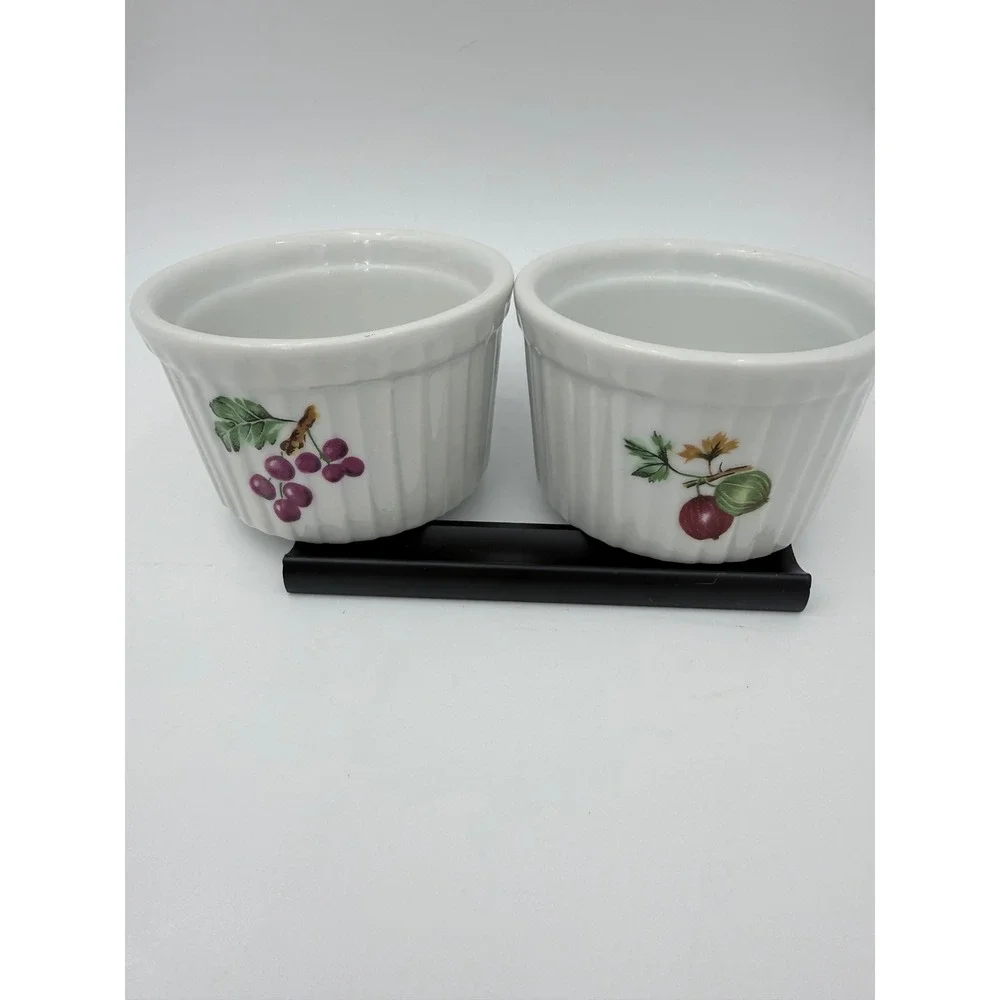 BIA Cordon Bleu‎ Ramekins Set of 2 Fruit Pattern Porcelain 3